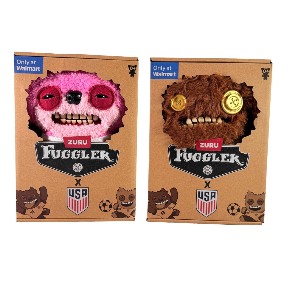 Zuru Fuggler x USA Soccer Plush Lot Of 2 Grumpy Grumps & Teddy Bear Walmart NIB